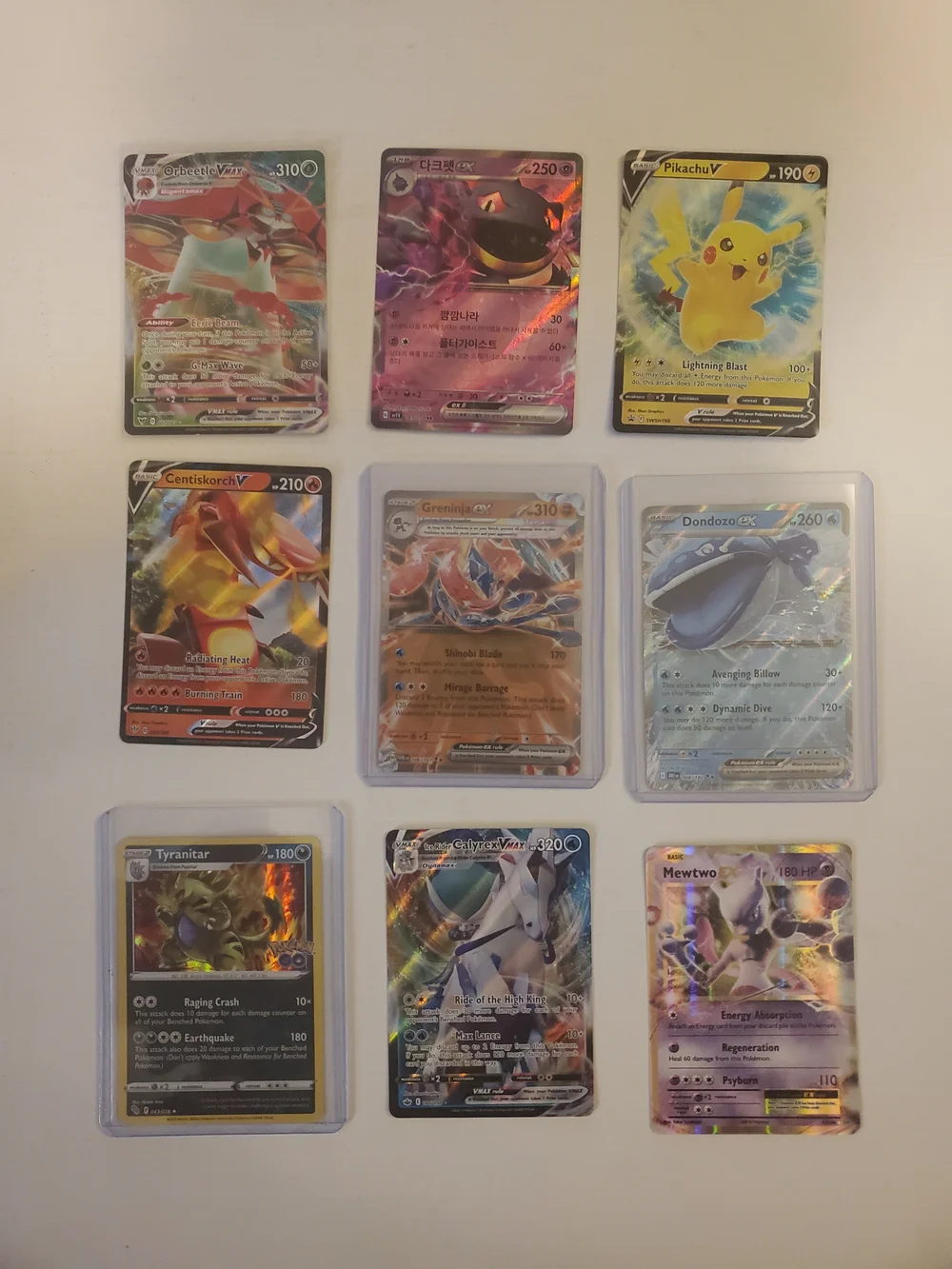 Pokemon Card Lot Of 9 Cards V EX VMax Trading Cards TCG CCG Collectible